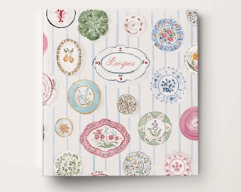 Carpeta de recetas - China Plate Wall - Carpeta de 3 anillos de 2 pulgadas para almacenar y organizar recetas - Agregue separadores de pestañas opcionales