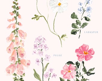 Botanical Art Print No. 1 - Summer Garden Flowers