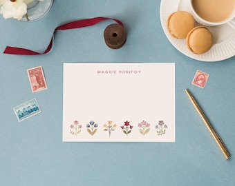 Personalized Stationery - Block Print, Customized Card, Flat Notecards, Holiday Stationery, custom stationery, fall stationery