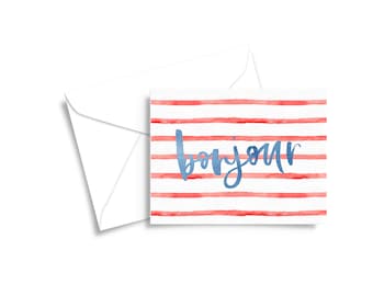 Bonjour Preppy Parisian Notecards