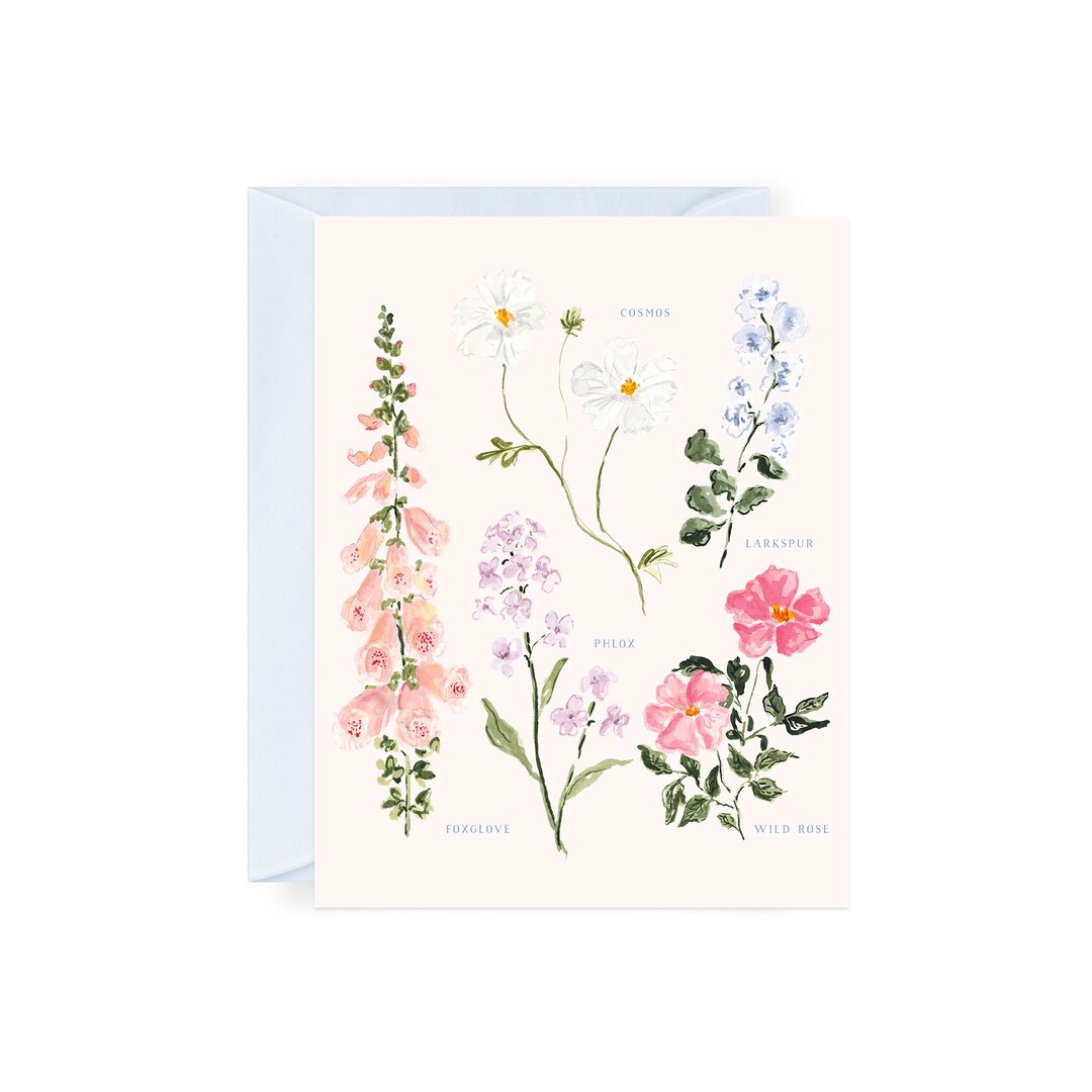 Summer Botanical Notecards - Folded Notecards, Floral Stationery ...