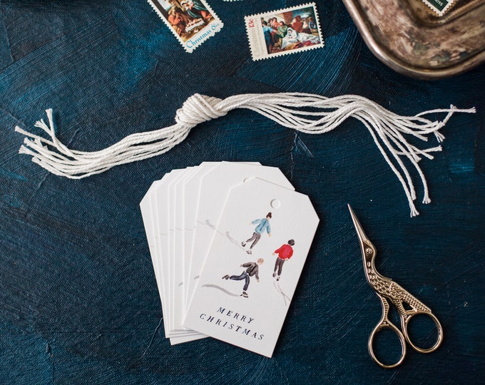 Petite Skater Gift Tags Ice Skating, Fun Christmas Gift Wrap