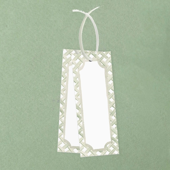 Deluxe Gift Tags with Ribbon - Green Trellis Gift Tags, Garden gift tags, Nutcracker Gift Tags, Ballet Gift Tags, Watercolor Gift Tags