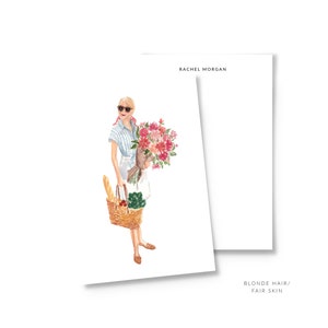 Cartes pour lettres plates personnalisées - carte personnalisée, marché de producteurs, papeterie fleurs, papeterie personnalisée, papier à lettre personnalisé, papeterie mignonne