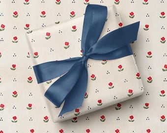 Country Floral Gift Wrap - Chintzy Floral Wrapping Paper, Grandmillennial, Grandmacore wrapping paper, vintage cozy inspired gift wrap