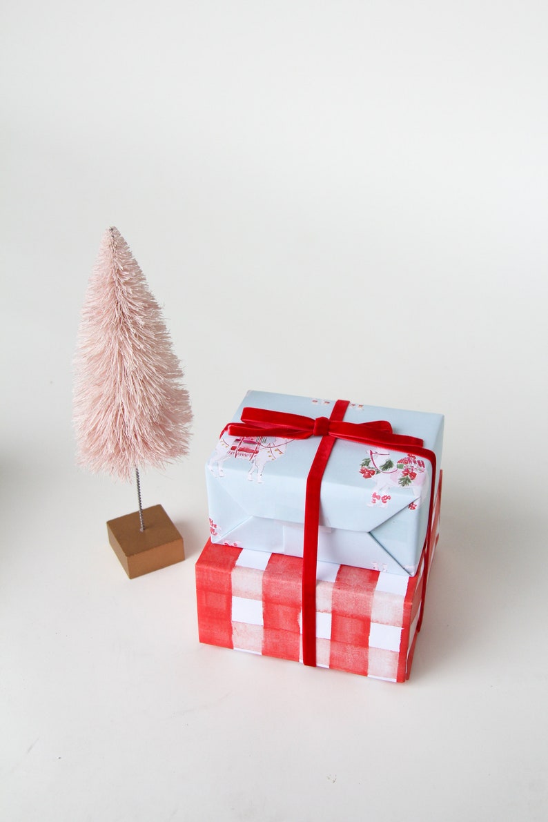 Christmas Wrapping Paper Pink Llamas Gift Wrap Party Animal Etsy