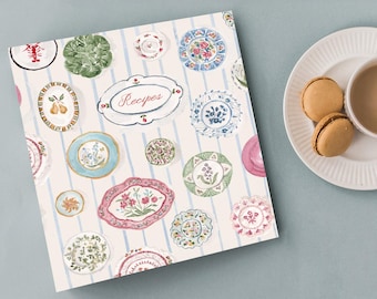 Mini-Rezeptordner – Tellerwand – 3-Ring-Ordner zur Aufbewahrung und Organisation von Rezepten – mit Mini-Registerkarten