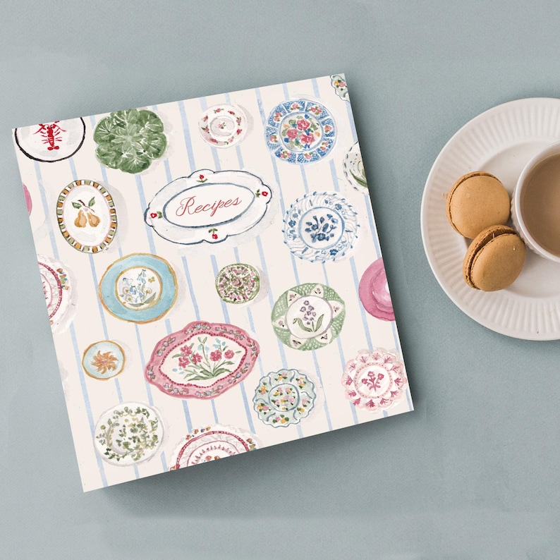 Mini Recipe Binder - Plate Wall - 3-Ring Binder for Recipe Storage and Organization - Add Mini Tab Dividers