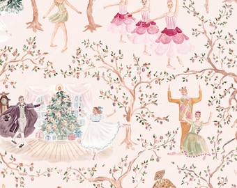 Christmas Wrapping Paper - Nutcracker Toile, Multicolor Toile, Holiday Gift Wrap, Maximalist Gift Wrap, Colorful Gift Wrap