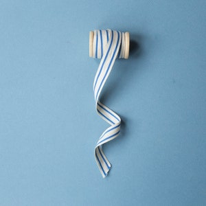 Striped Cotton Ribbon - French Blue