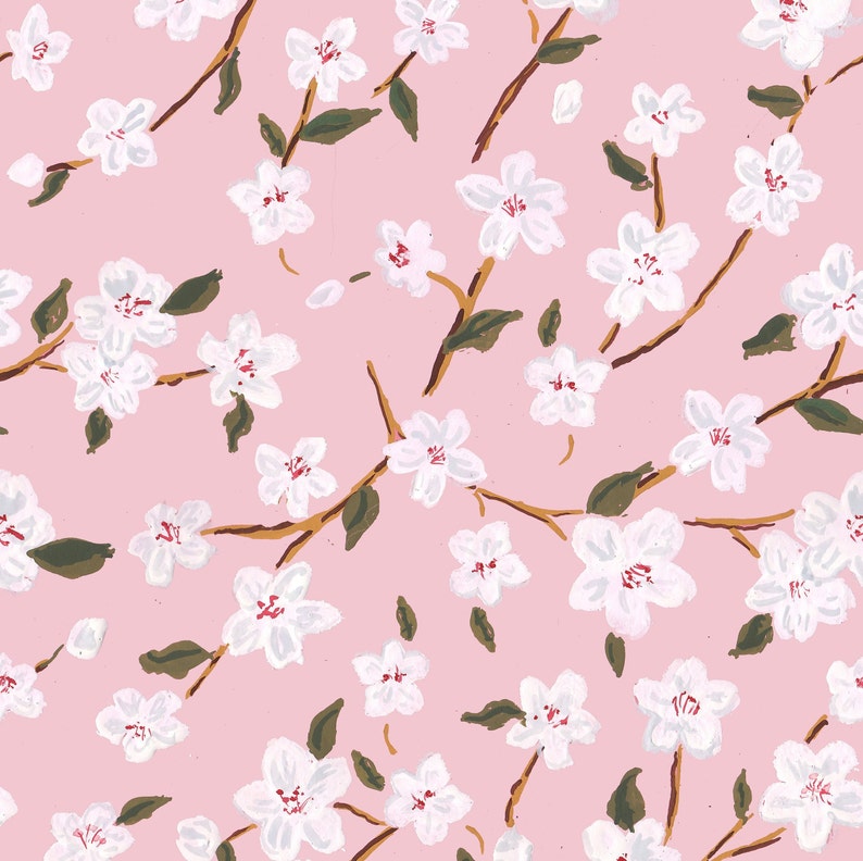 Cherry Blossoms Gift Wrap pink wrapping paper floral gift image 0