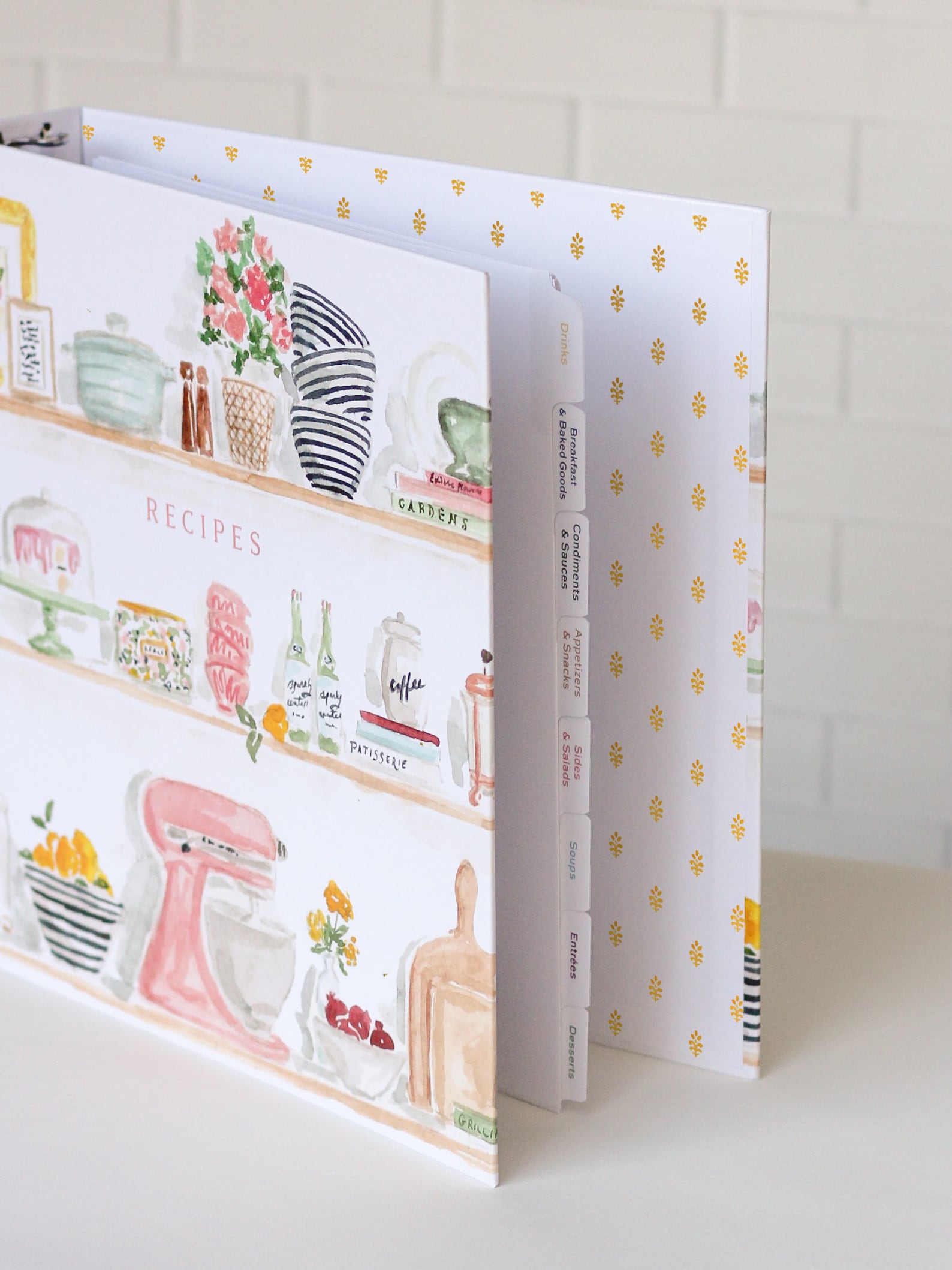 Kitchen Shelves 3-ring Recipe Binder