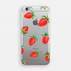 Clear iPhone Case - Strawberries