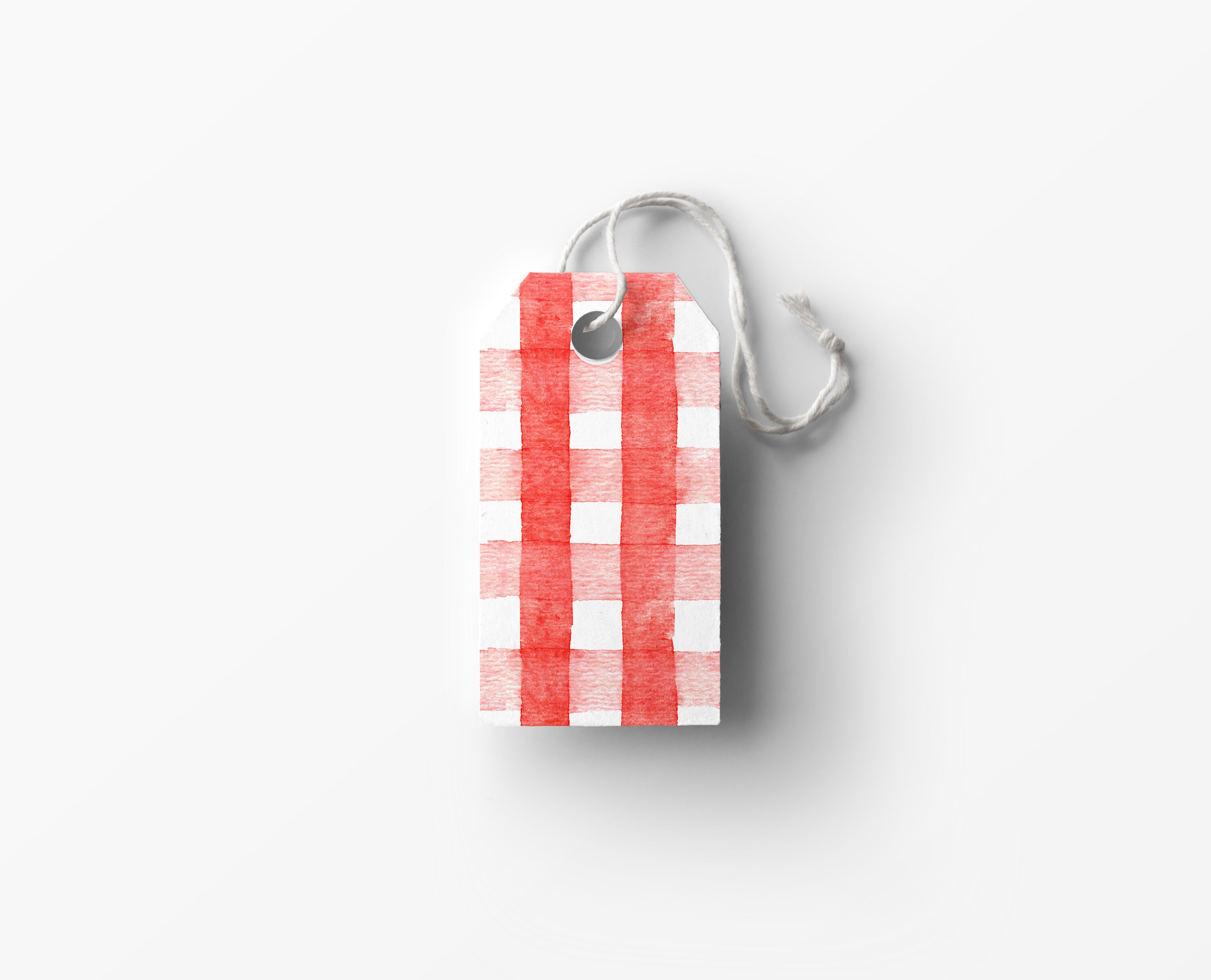 Holiday Gift Tags - Red Gingham Tags, Holiday Label, Christmas Tags, Preppy Christmas Gift Tags, Christmas Label, Gift Wrap Accent, Cute Tag