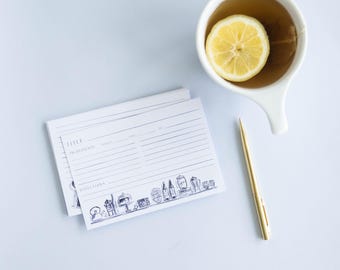 Blue Kitchen Shelves Recipe Cards