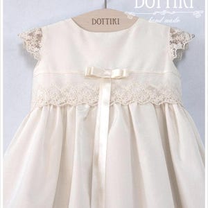 Baby Girl Christening Gown  Christening Gown - Baptism Silk and Lace Long Dress, Baptism Long Sleeveless Gown, Christening Dress