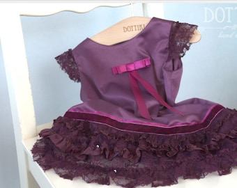Purple Girls  Dress with Lace