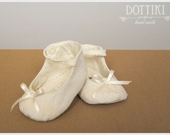 Baby Girl Silk Booties, Baptism Shoes