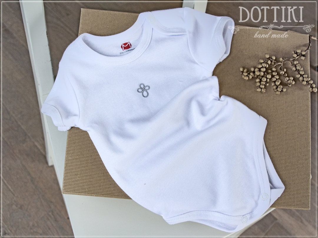 Baby Christening Bodysuit With Cross Baptism Short Sleeve Etsy