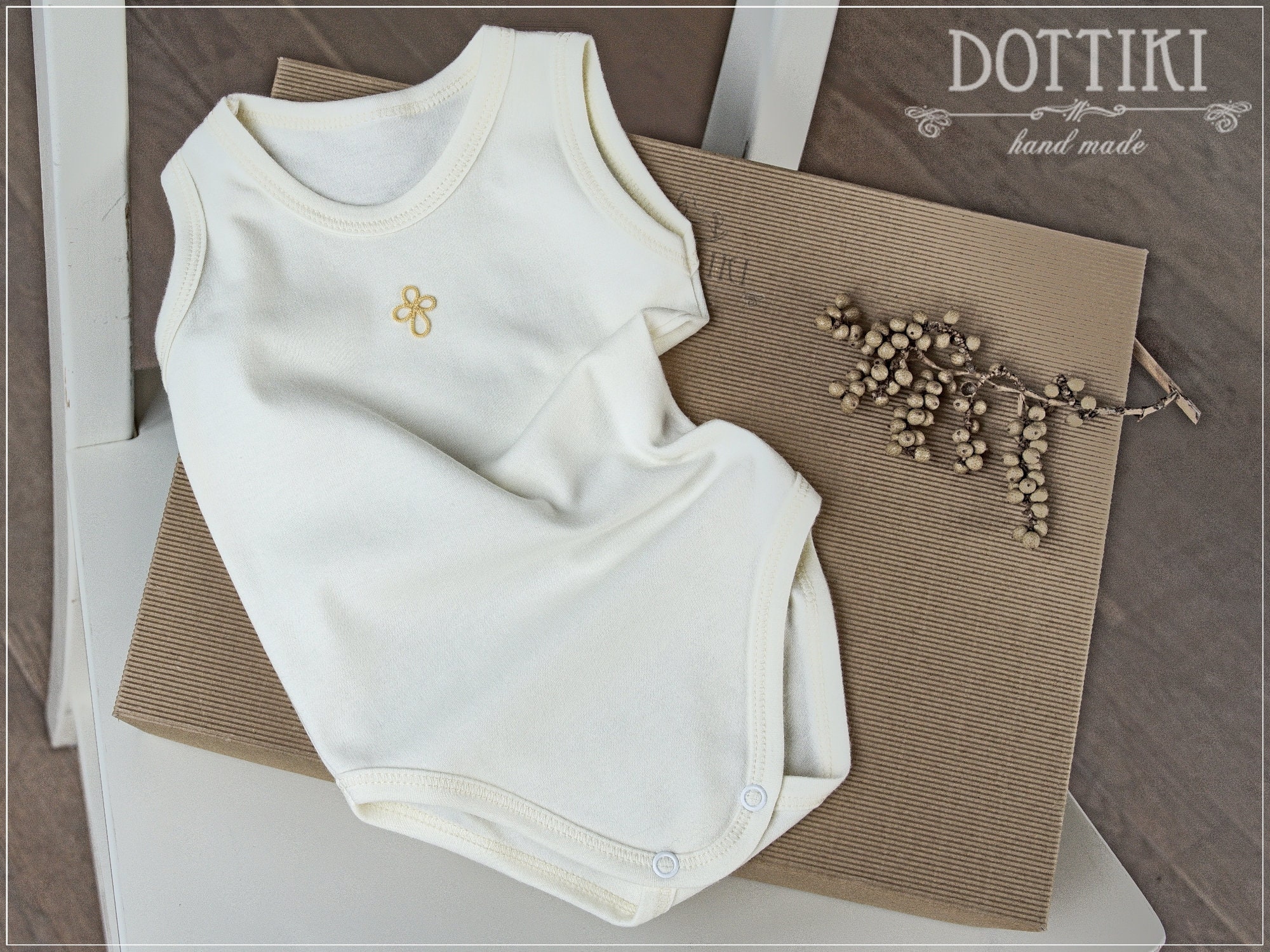 Baby Baptism Onesie Christening Cotton Sleeveless Bodysuit Etsy