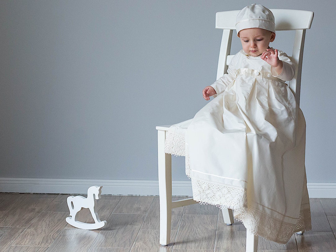 Baby Boy Baptism Outfit Christening Gown With Detachable Skirt Boys