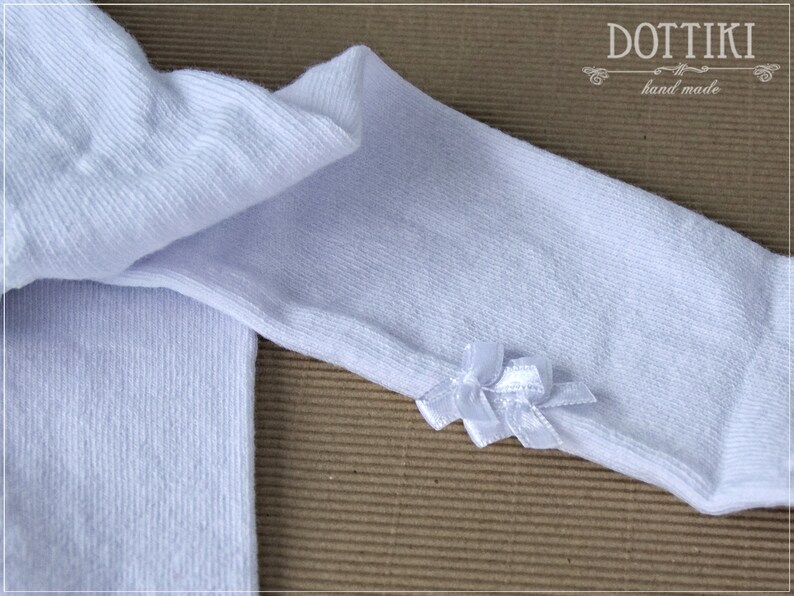 Baby Plain Tights With Bows Etsy