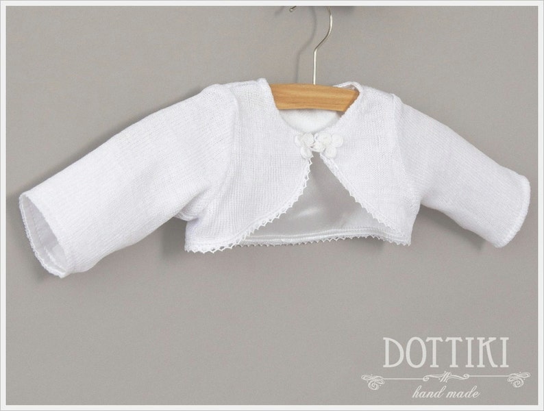 Baby Girl Bolero Girls Shrug with Thin or Warm Lining Toddler Bolero Jacket in White, Ivory or Cream / Ecru image 1