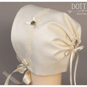 Babptism Bonnet - Christening Cap - Baby Girl Silk Bonnet