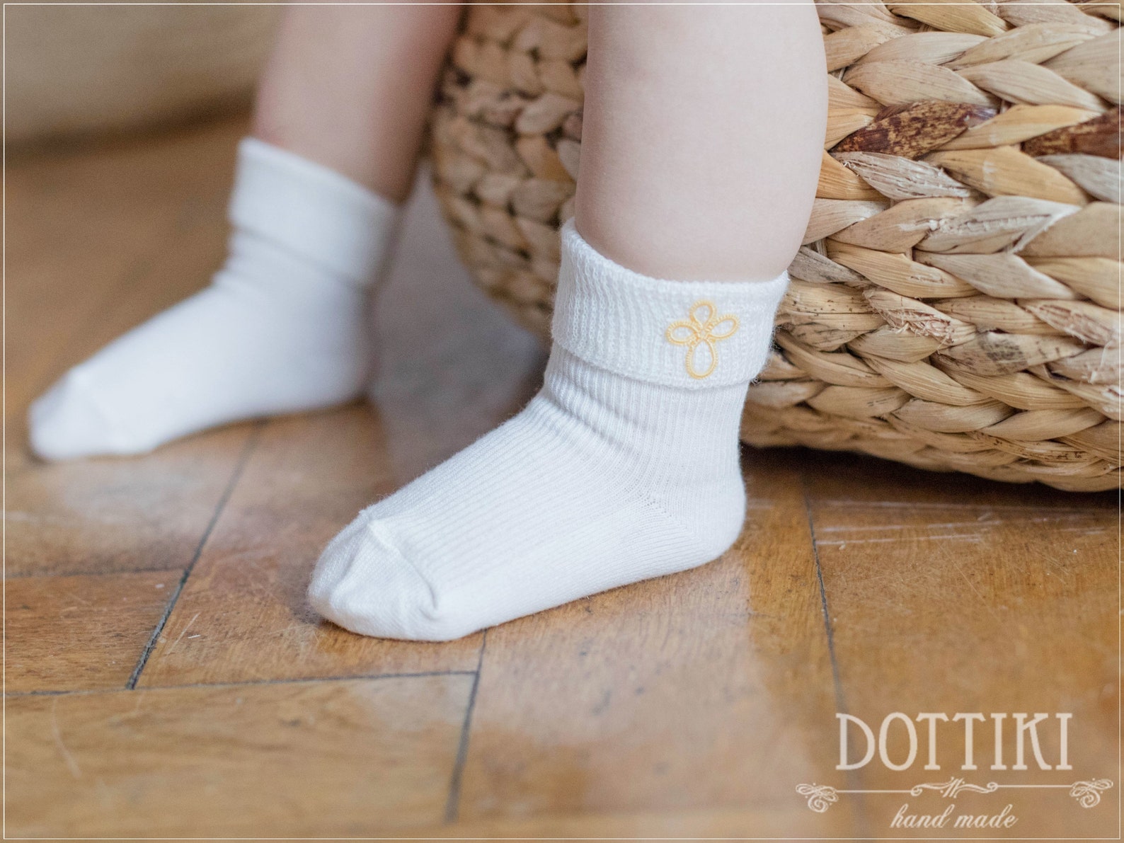 Baby Baptism Socks in White Cotton Toddler Socks With Cross Etsy