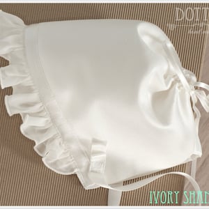 Baby Girl Silk Bonnet, Baptism Bonnet