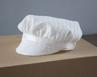 Baby Boy Baptism Silk Cap, Christening Hat