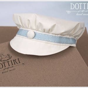 Baby Boy Cap - Baptism Hat - Boys Silk Cap - Christening Newsboy Cap in White, Ivory or Cream / Ecru