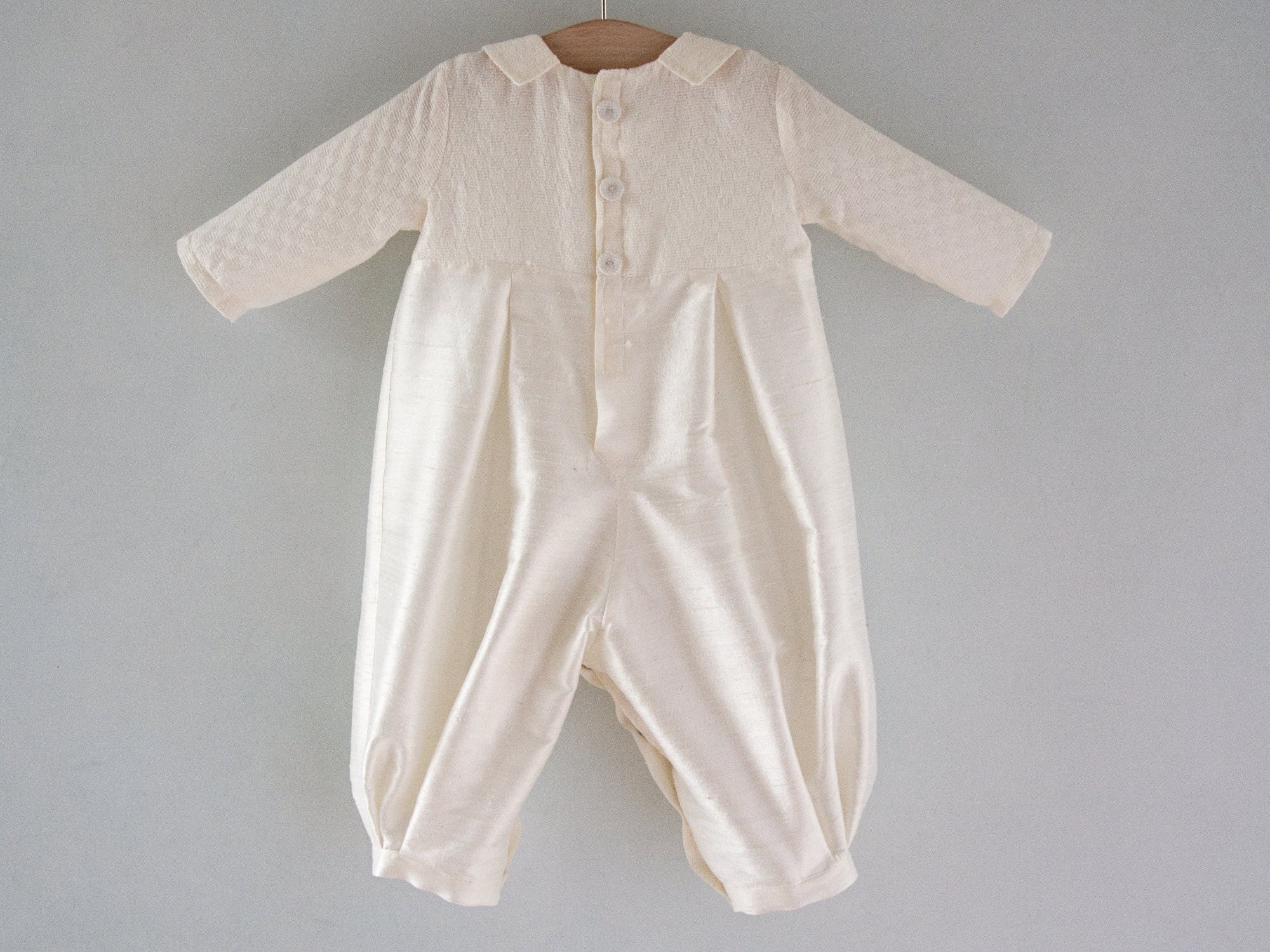 Baby Baptism Outfit Boys Christening Romper Baby Boy Ivory Etsy