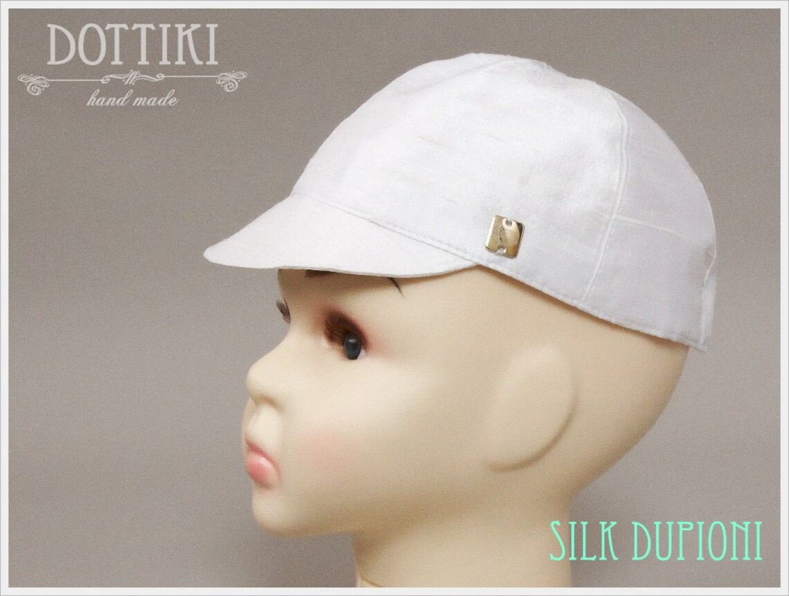Baby Boy Hat Baptism Silk Cap Christening Hat With Peak in Etsy