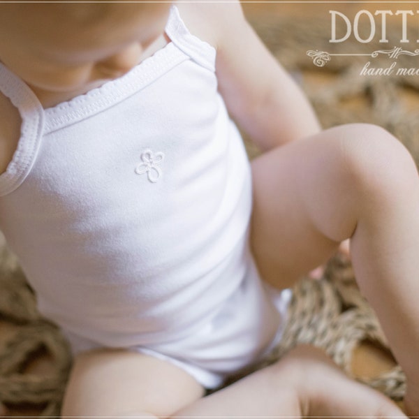 Baby Cami bodysuit met kruis, doop hemdje bodysuit - babymeisje katoenen mouwloze bodysuit - witte doop onesie