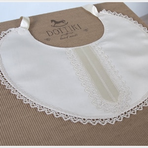 Silk Christening Bib, Baptism Bib