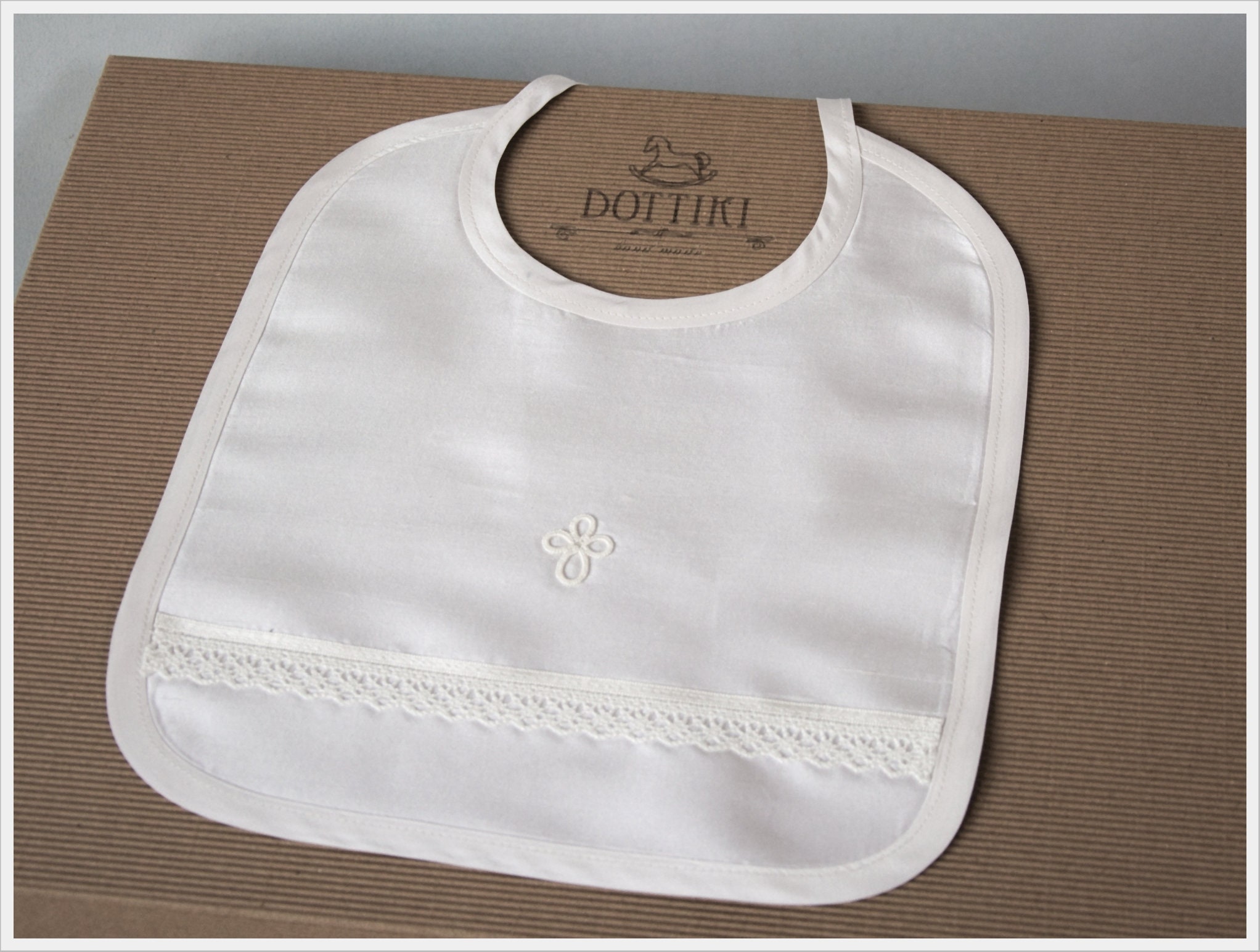 Silk Christening Bib With Cross Baptism Bib Etsy