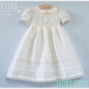 Baby Girl Baptism Silk and Lace Dress, Christening Dress