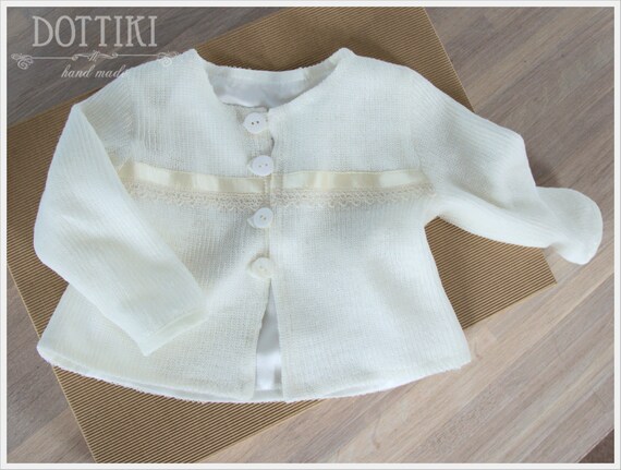 Sueter para bebe nino Chaqueta de bautizo con forro Cardigan para bebe en blanco marfil o cram crudo Etsy Mexico