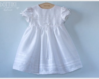 Baby Girl Baptism Silk Dress, Christening Dress