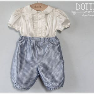 Baby Boy  Outfit - Silk Pants and Shirt - Newborn Outfit - First Birthday Outfit