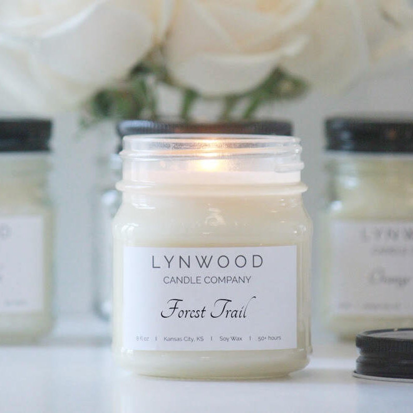 forest trail scented candle at etsy