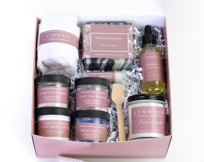 Spa Kit for Women, Spa Gift Basket, Self Care Gift Box, Unique Gift Box, Care Package for Her, Spa Gift Set, Vegan Gift Box, Spa Gift Box