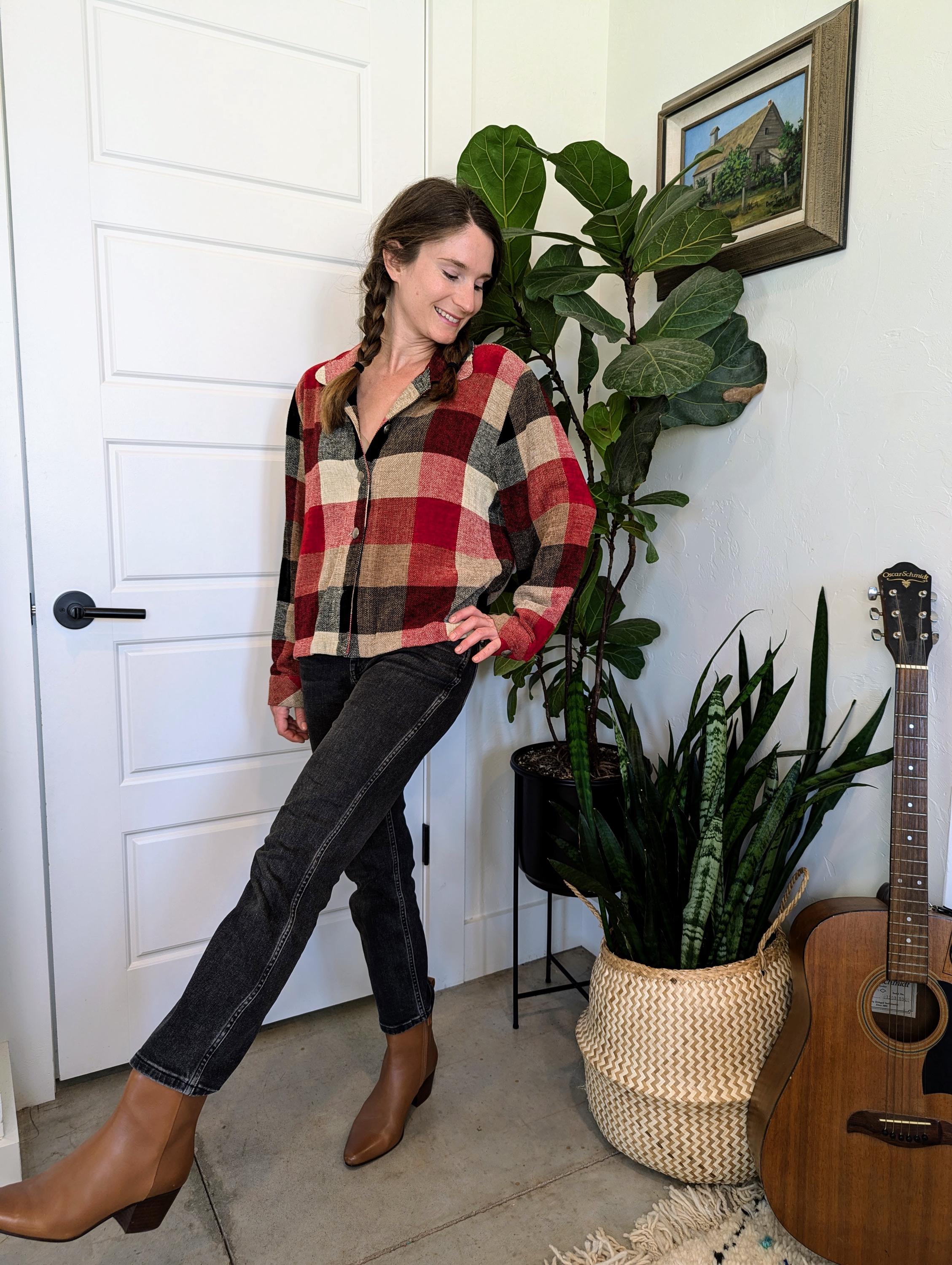 Christopher Banks jacket Women small Multicolor plaid check