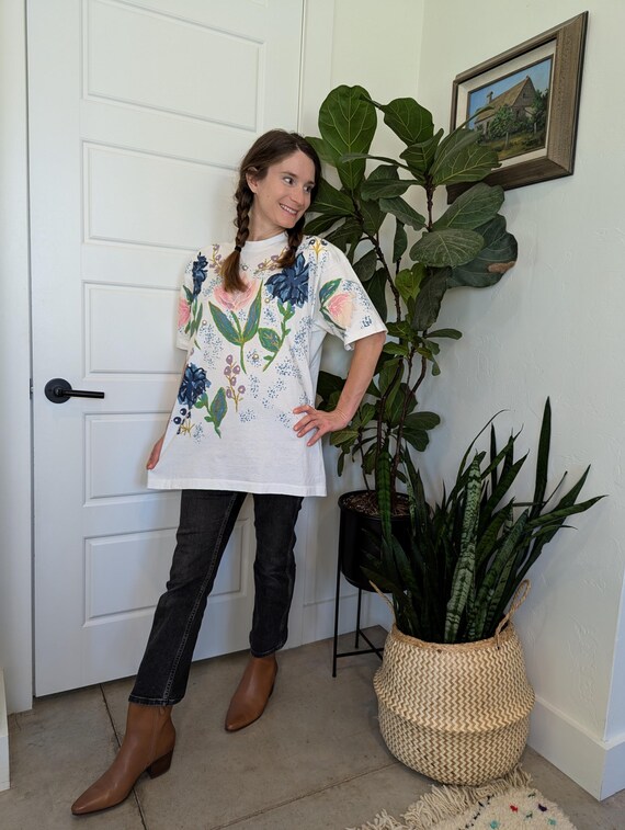 Oversize Painted & Embellished Vintage T-Shirt - image 3