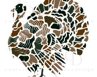 Turkey Hunting PNG, Camo Wild Turkey Sublimation Design, Gobbler Hunter, Digital Download