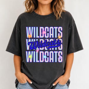 Benutzerdefinierte Schulmaskottchen Neon PNG, Teamgeist Sublimationsstreifen Design, personalisierter Schulname Digitaler Download Bild 5