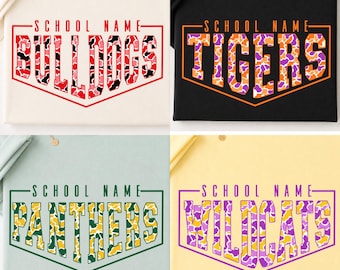 Custom School Mascot PNG, Team Spirit Sublimation Design, Personalized School Name Digital Download