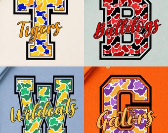 Custom Camo School Mascot PNG, Personalized Team Spirit Camouflage Design, Game Day Football Cheer Digital Download