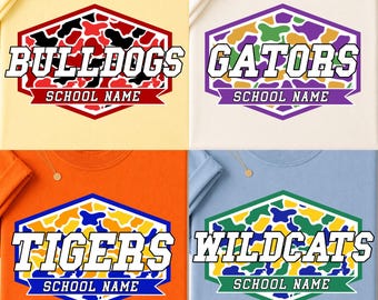 Custom School Mascot PNG, Team Spirit Sublimation Design, Personalized School Name Digital Download